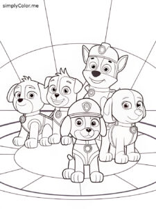 Printable paw patrol coloring sheet
