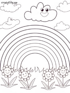 Printable rainbow coloring sheet