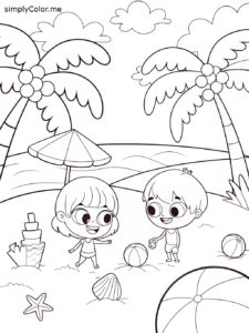 Printable summer coloring sheet Printable summer coloring sheet