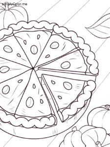 Pumpkin pie color page Pumpkin pie color page