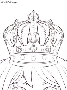Queen crown coloring sheet