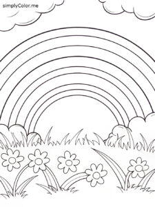 Rainbow coloring sheet free printable
