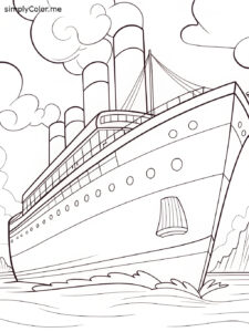 Realistic titanic coloring page