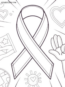 Red ribbon week coloring sheet