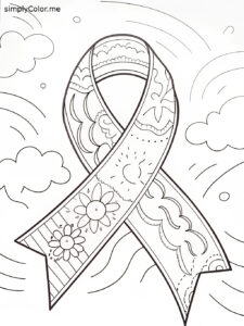 Ribbon coloring sheet