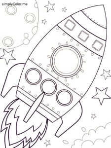Rocket ship color sheet
