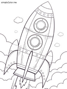 Rocket ship coloring sheet