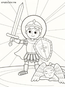 Saint michael the archangel coloring page