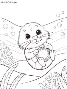 Sea otter coloring Sea otter coloring