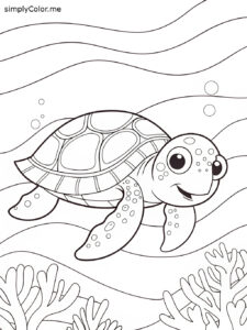 Sea turtle coloring sheet