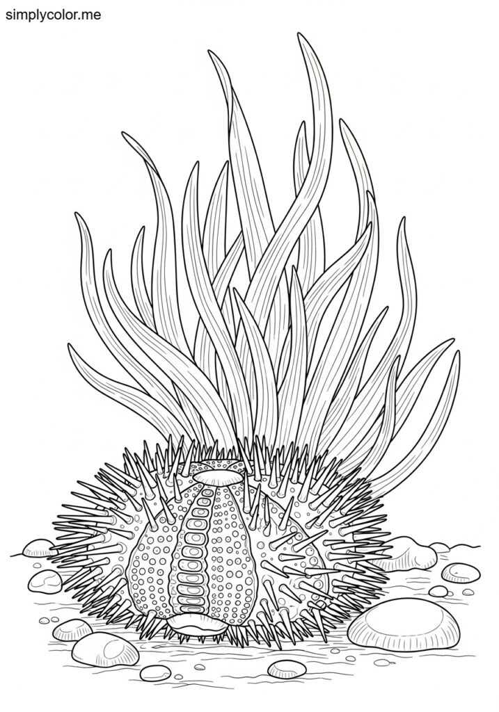 Sea urchin coloring sheet
