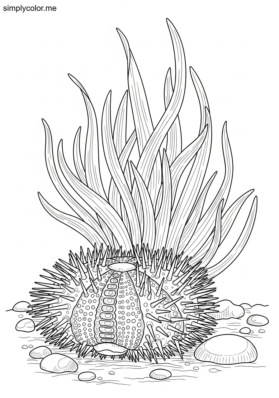 Sea urchin coloring sheet
