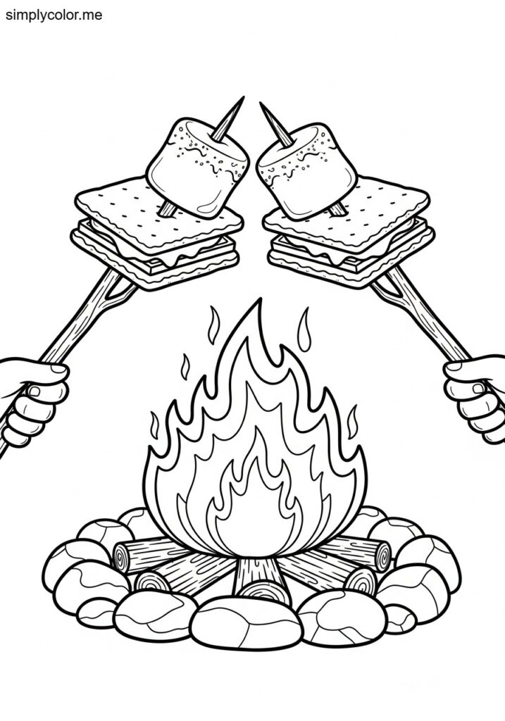Smores coloring page