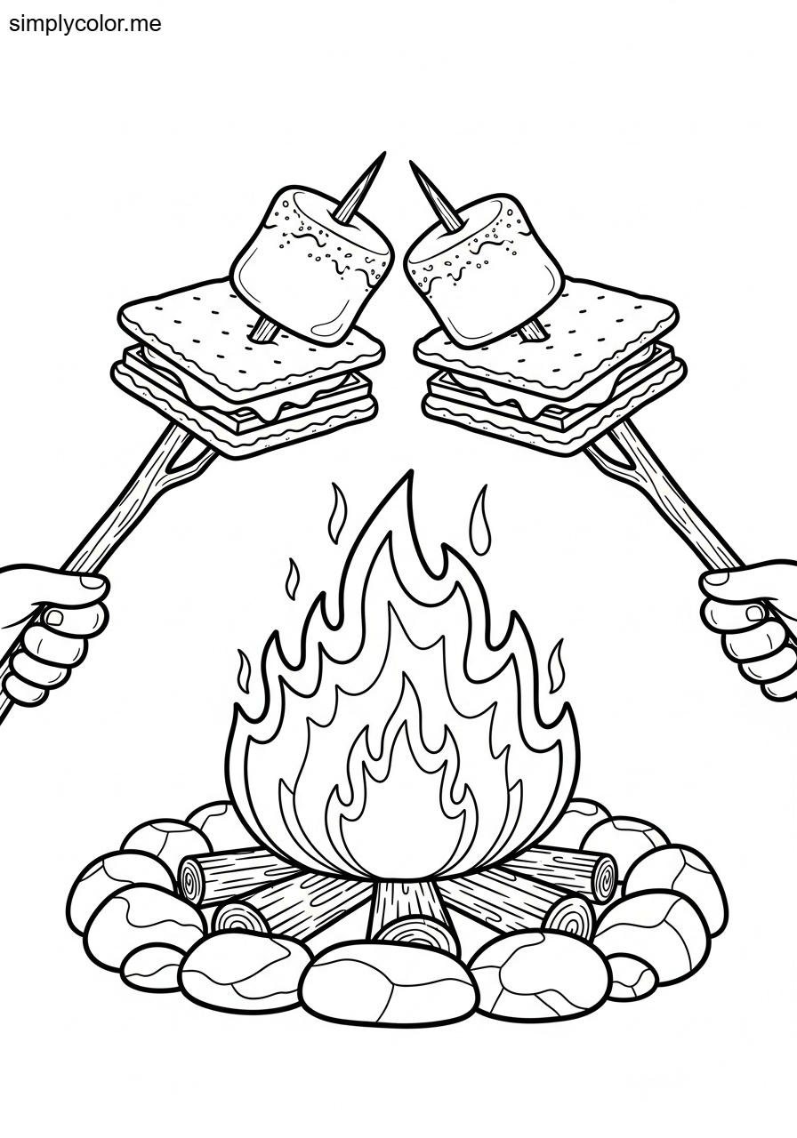 Smores coloring page