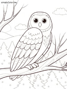Snowy owl coloring sheet
