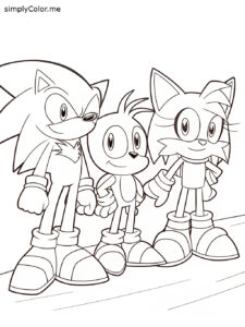 Sonic characters coloring sheet