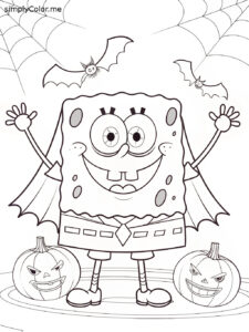 Spongebob halloween coloring sheet