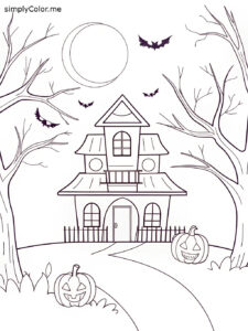 Spooky coloring sheet