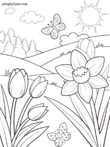 Springtime coloring sheet Springtime coloring sheet