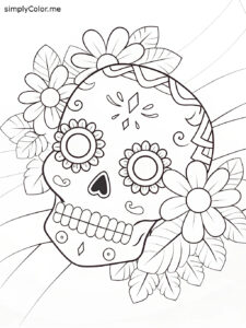 Sugar skull color page Sugar skull color page