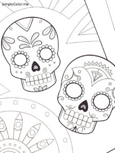 Sugar skulls coloring sheet