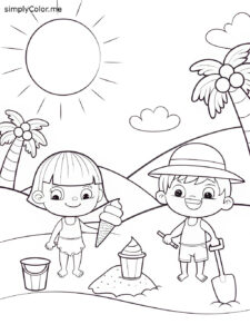 Summer coloring sheet for toddlers