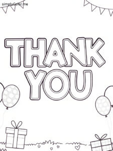 Thank you coloring sheet