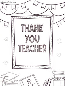 Thank you teacher coloring sheet