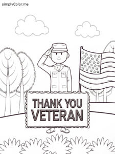 Thank you veteran coloring sheet