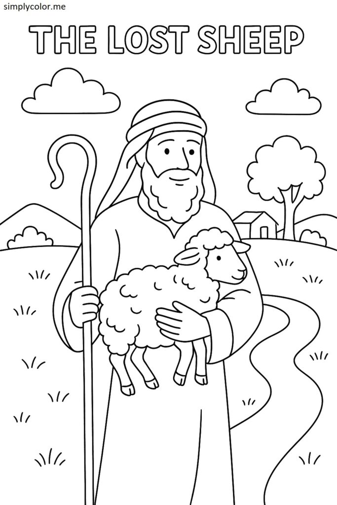 The lost sheep coloring sheet