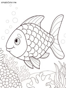 The rainbow fish coloring sheet
