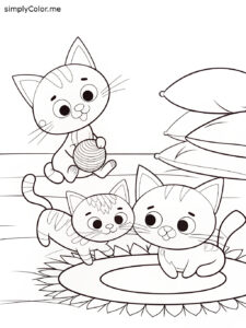 Three little kittens coloring sheet Three little kittens coloring sheet