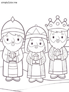 Three wise men coloring sheet Three wise men coloring sheet