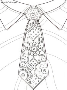 Tie coloring sheet