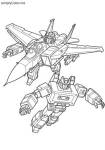Transformers Starscream and Soundwave Decepticon attack coloring page Transformers Starscream and Soundwave Decepticon attack coloring page