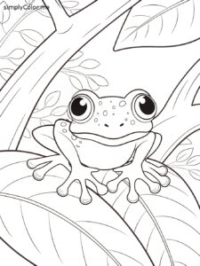 Tree frog coloring sheet