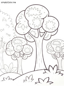 Trees coloring sheet