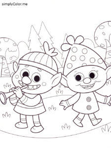 Trolls coloring sheet free