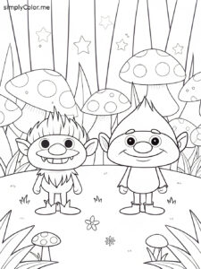 Trolls coloring sheet printable