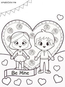 Valentine coloring sheet printable Valentine coloring sheet printable