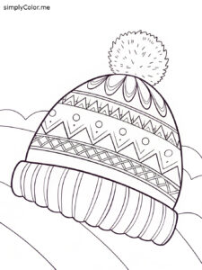 Winter hat coloring sheet