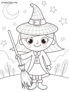 Witch coloring sheet Witch coloring sheet