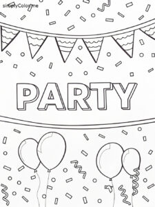 Word party coloring sheet Word party coloring sheet