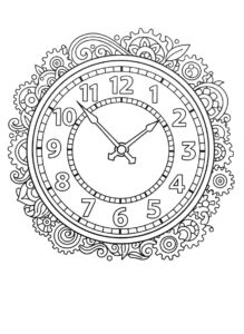 Telling time coloring sheet clock 3