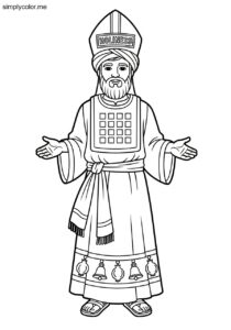 Aaron as the high priest biblical coloring page
