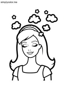 Barbie dreaming coloring sheet for kids