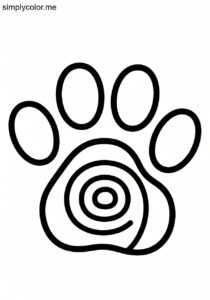 Blues Clues pawprinting coloring sheet for kids