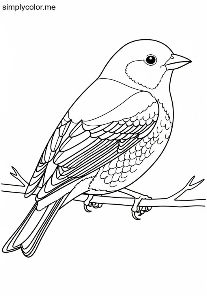 Brambling in winter coloring page