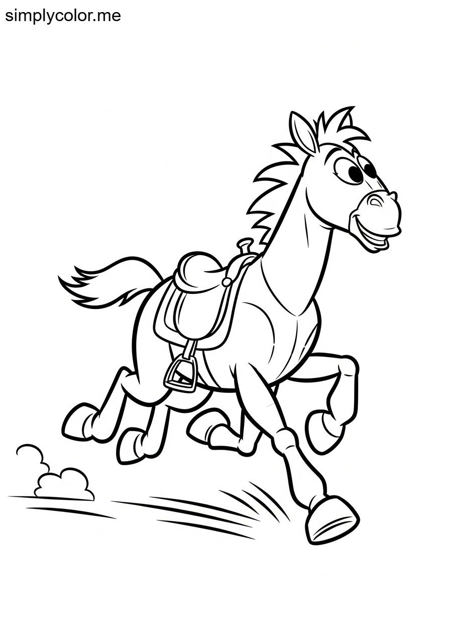 Bullseye galloping coloring sheet for kids