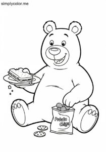 Buster Baxter eating snacks printable coloring sheet for kids